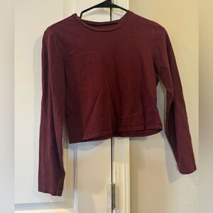 Wild Fable maroon long sleeve crop top